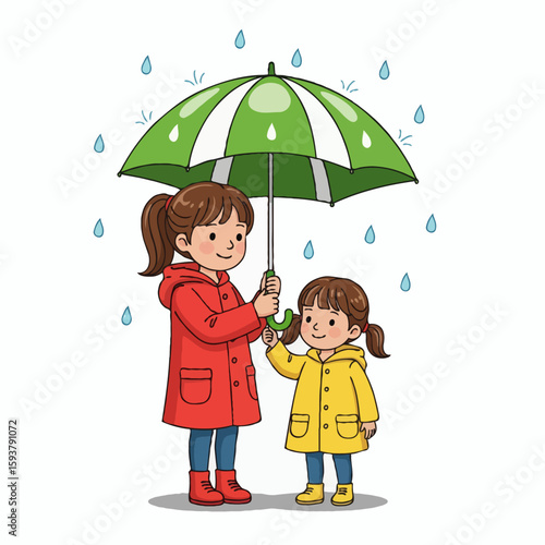 children with umbrella