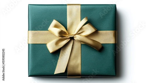 Wallpaper Mural Teal gift box with gold ribbon Torontodigital.ca