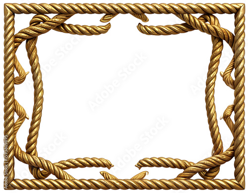 Twisted Rope-Style Golden Frame with Rustic Shadow 