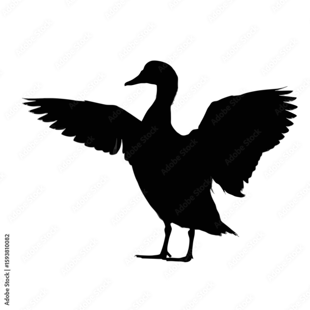 Fototapeta premium Goose with Wings Spread Wide bird animal