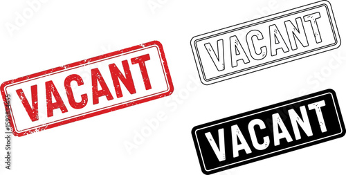 Download vacant stamp vector illustration set, vacant sign graphic design, vacant rubber stamp image
