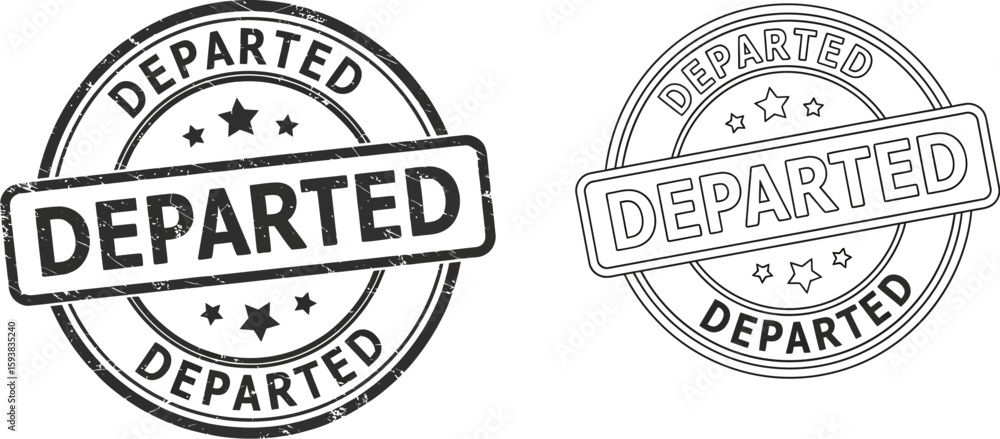 Obraz premium Departed stamp vector illustration, grunge departed stamp, departed seal, departed sign graphic design