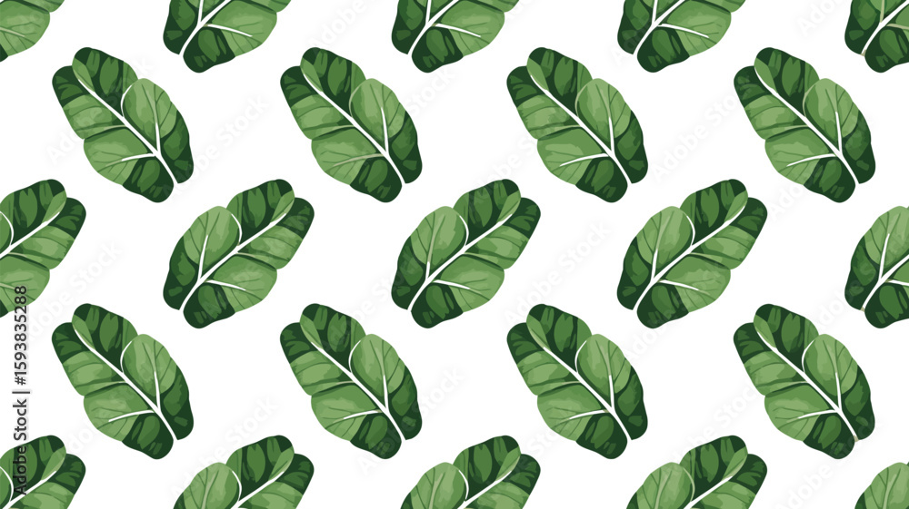 Obraz premium Repeating pattern of green and blue teardrops on vines with small leaves