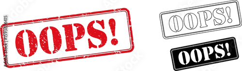 Download oops stamp vector graphic design elements for error message and mistake concept design 95