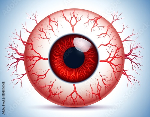 sick red eye with vein