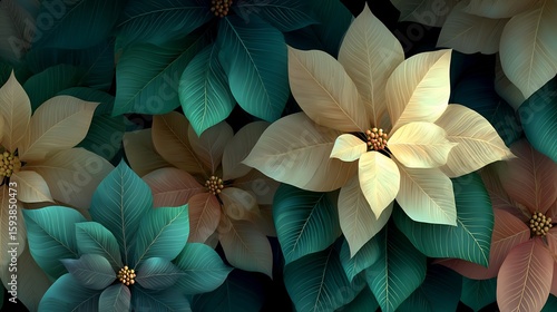 Vibrant poinsettia floral design