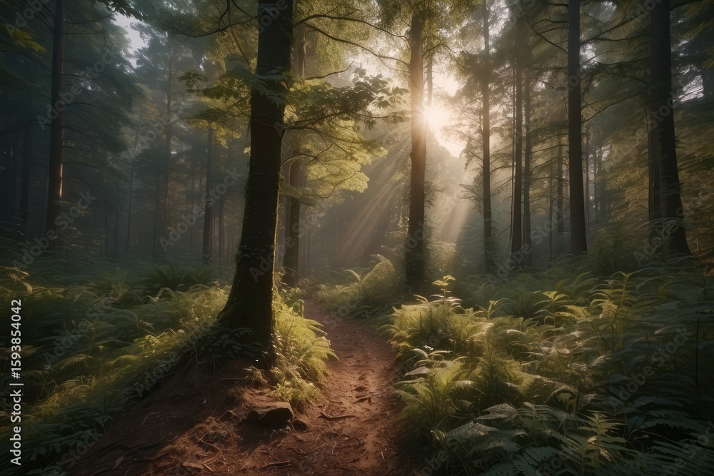 Fototapeta premium Beautiful morning in the forest