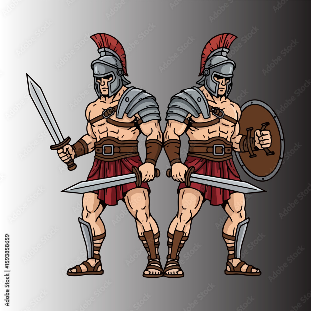 Fototapeta premium Roman gladiator vector