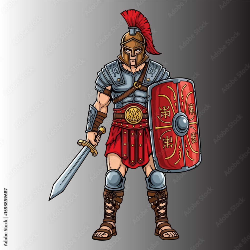 Fototapeta premium Roman gladiator vector