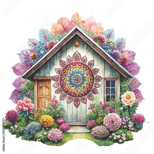 Boho Style for a cute home in watercolor style Clipart Watercolor