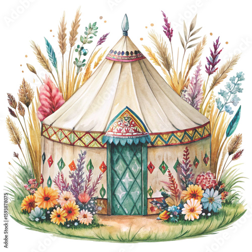 Boho Style for a cute home in watercolor style Clipart Watercolor