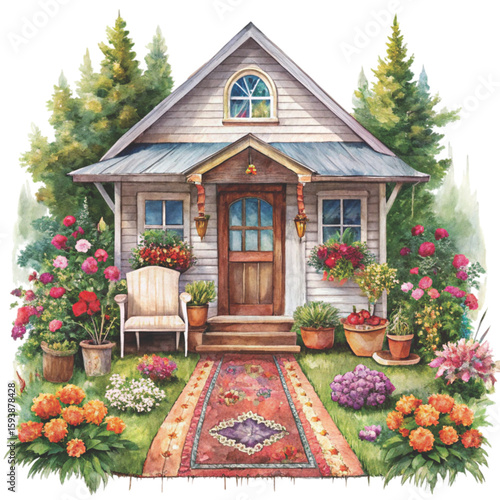 Boho Style for a cute home in watercolor style Clipart Watercolor