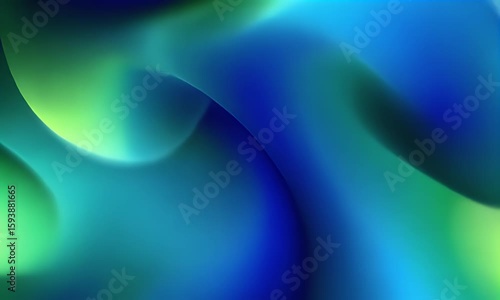  Abstract blue and green gradient background with a blurred wavy texture