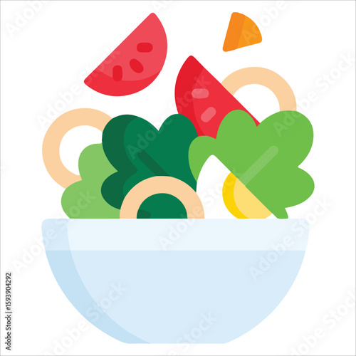 Protein-Packed Salad Icon - Grilled Chicken & Quinoa - EPS 10 Vector