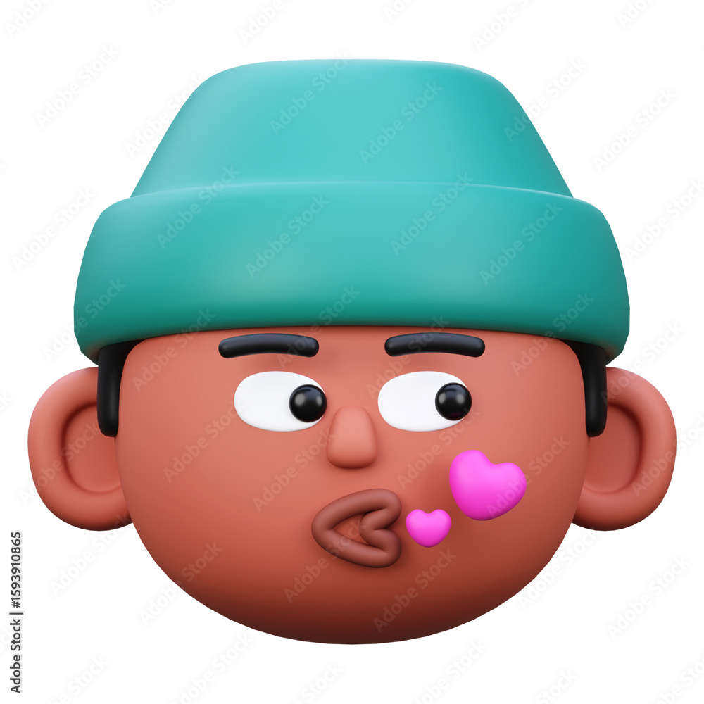 Fototapeta premium 3d render shy cartoon emoji
