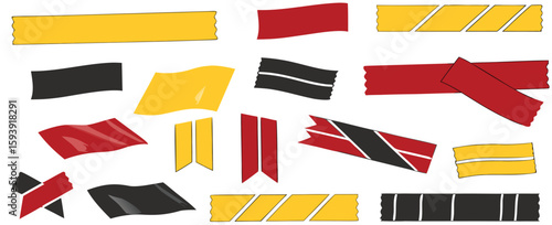 Black red yellow duct tape set