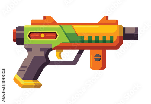 Nerf Gun Toy Vector Elements Clipart for Fun Kids Shooting Games and Colorful Toy