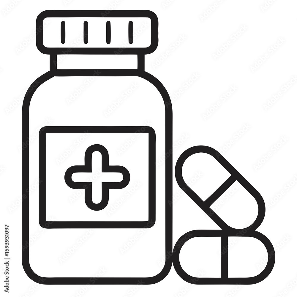 Fototapeta premium medicine bottle and pills