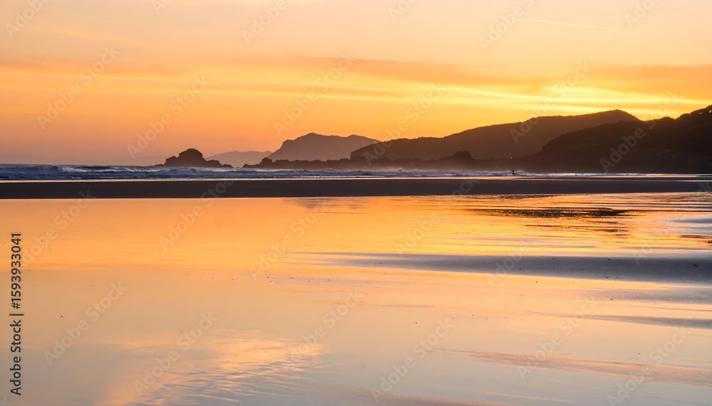 Golden sunset over a tranquil beach (1) Golden sunset over a tranquil beach (1)