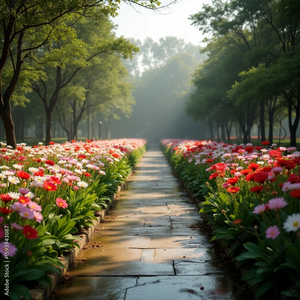 Obraz premium path in the garden,Floral Beauty of Peradeniya Gardens