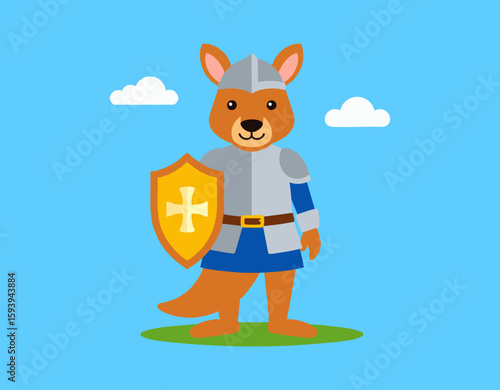 Cute Knight Kangaroo