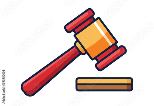 auction hammer icon vector illustration clipart design for legal bidding auction tools