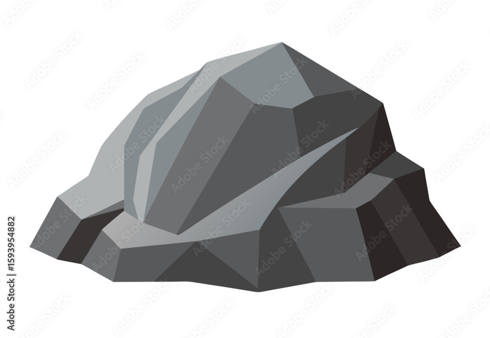 Naklejka premium Big rock vector elements illustration for clipart detailed natural stone
