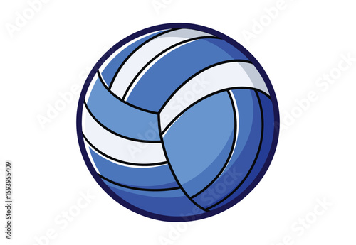 Blue volleyball vector illustration with sporty elements perfect for clipart