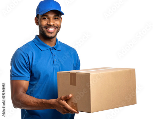 Parcel Delivery Man Handing Over Package 