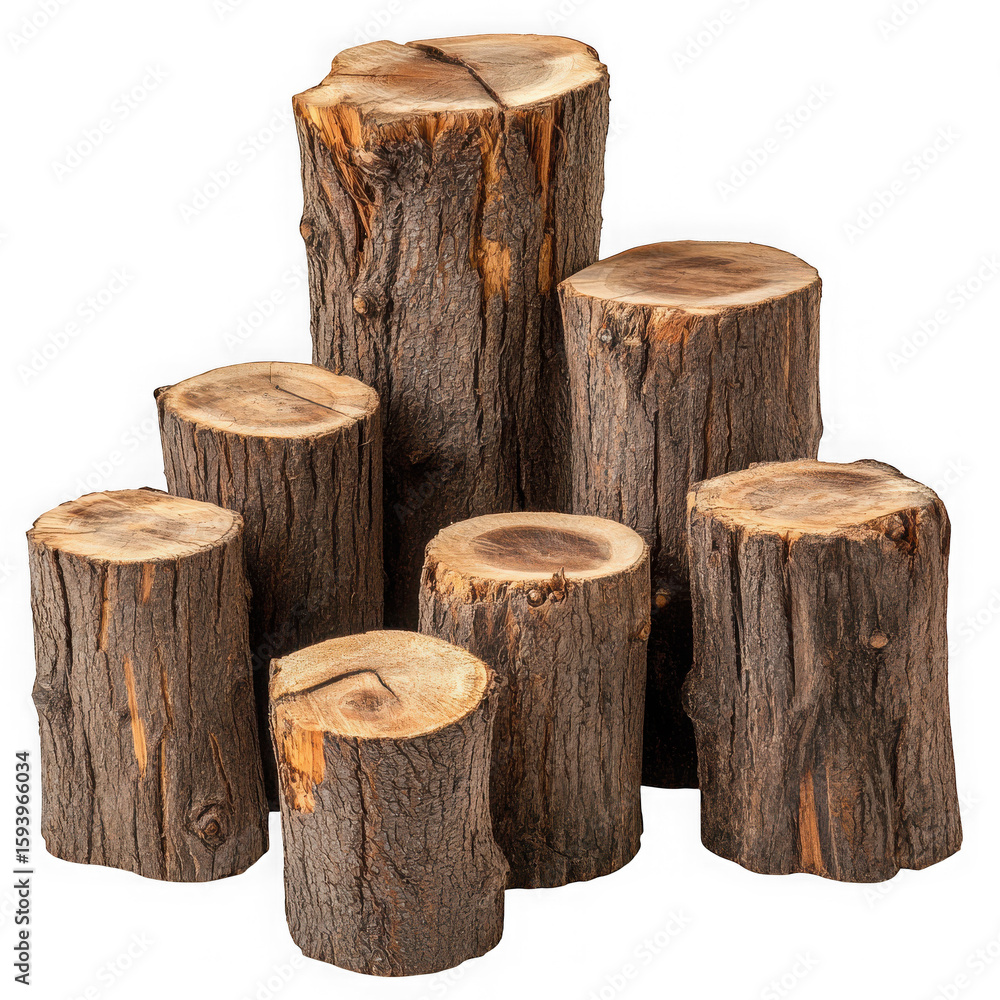 wooden log display isolated on white and transparent background wooden log display isolated on white and transparent background