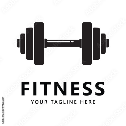 Creative fitness concept logo design template