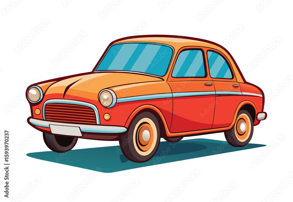 Fototapeta premium Vintage retro car clipart vector elements old vehicle silhouette antique auto illustration