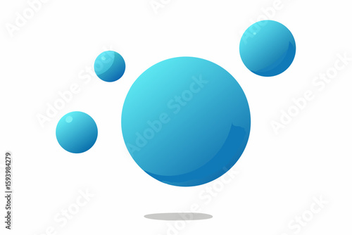 Floating 3D Spheres on a White Background