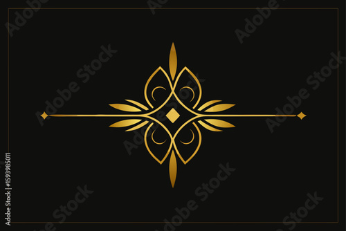 Luxury Black Background with Golden Patterns