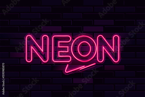 Brick Wall Design with Glowing Neon Signs