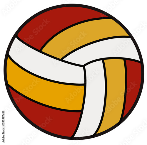 Cute Volleyball cartoon monster illustration hand drawing 