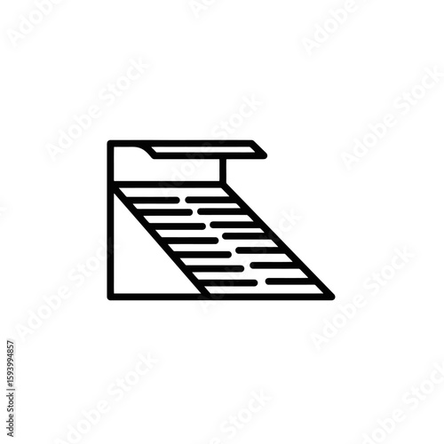 Minimalist Line Art of a Diving Board