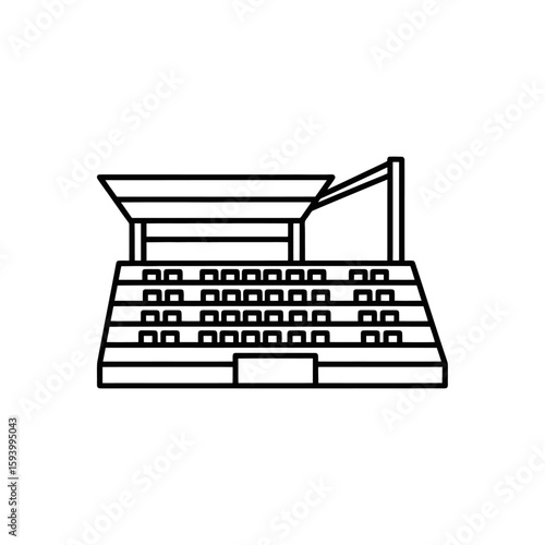 Stadium Outline Icon: Minimalist Sports Venue Illustration