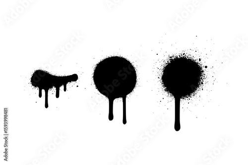 Black Spray Paint Splatters and Drips Texture