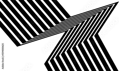 Abstract perspective line, geometric line with 3d dimensional effect