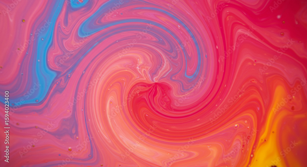 Swirling abstract pattern of vibrant pink, red, orange, and blue hues creating a mesmerizing vortex effect. Swirling abstract pattern of vibrant pink, red, orange, and blue hues creating a mesmerizing vortex effect.