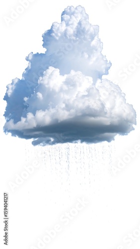 Fluffy cumulus cloud raining