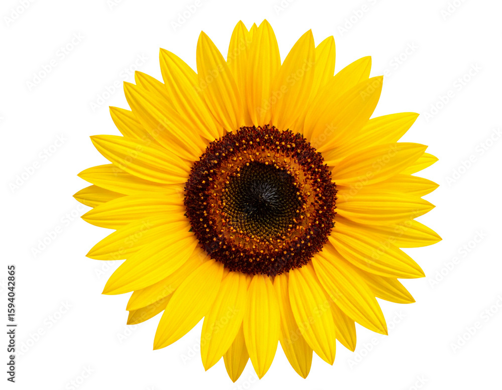 Fototapeta premium Sunflower Head with Bright Yellow Petals 