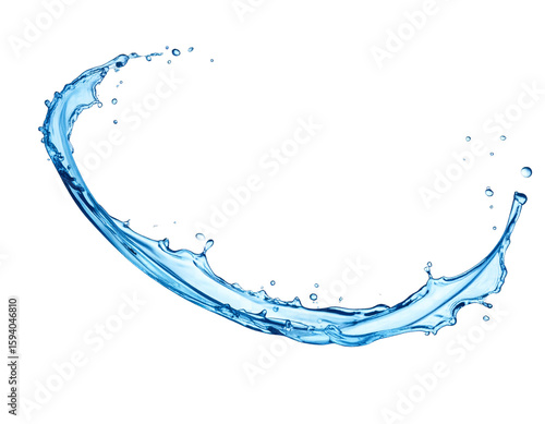 Realistic Water Splash Shape Isolated
