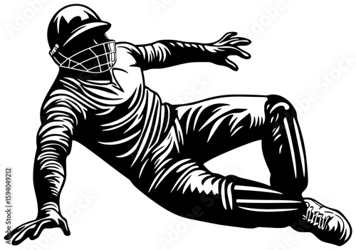 Cricket player pose silhouette catch the ball