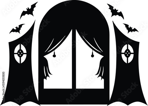 creepy halloween door knocker vector illustrations