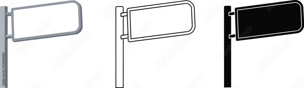 Fototapeta premium Vector sign template blank sign mockup sign design street sign template road sign vector illustration