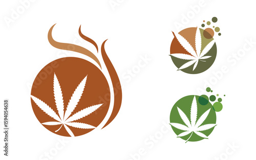 Canabis marijuana sign illustration design template v.7