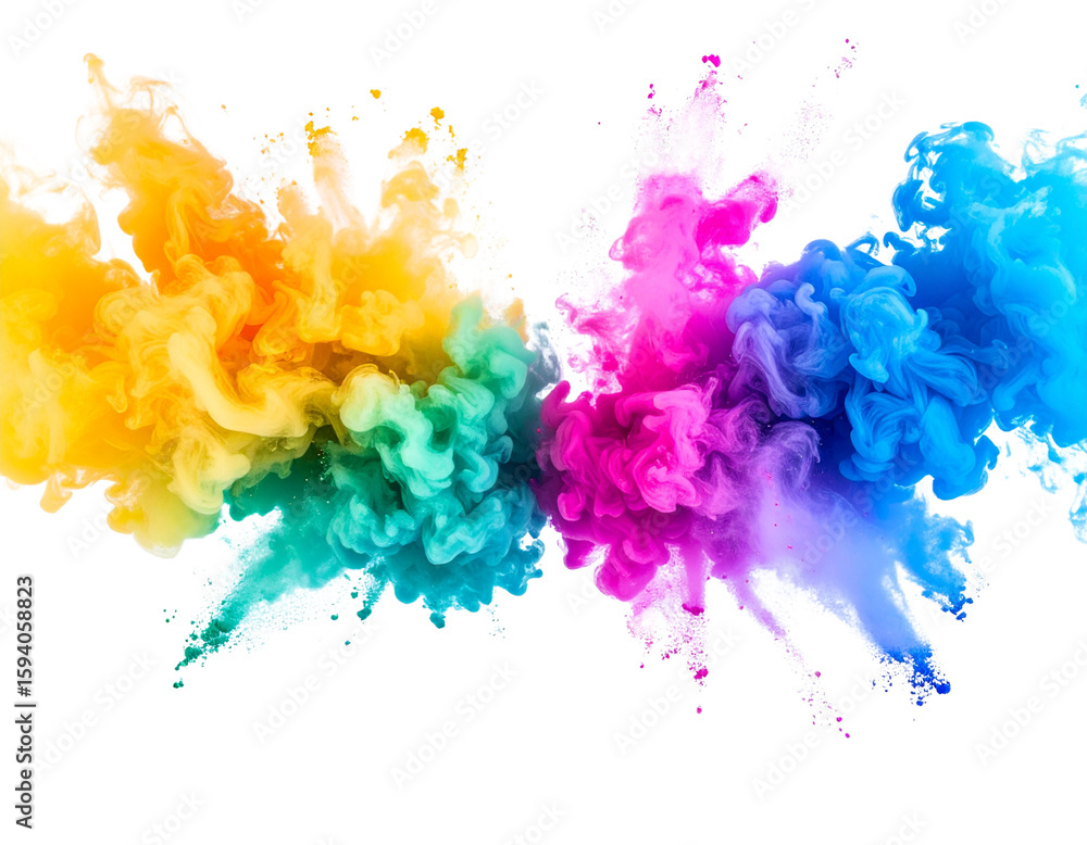 Fototapeta premium Colorful Dual Smoke Bomb Effect