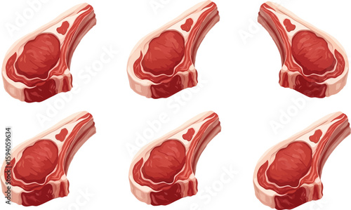 Raw lamb chops fresh meat cutlets uncooked meat lamb meat protein source gourmet food butcher shop meat